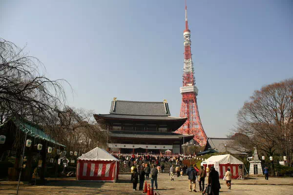 増上寺 節分追儺式で豆まき