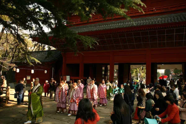 増上寺 節分追儺式で豆まき