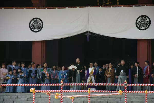 増上寺 節分追儺式で豆まき