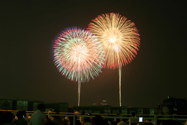 東京湾大華火祭 レインボーブリッジ下
