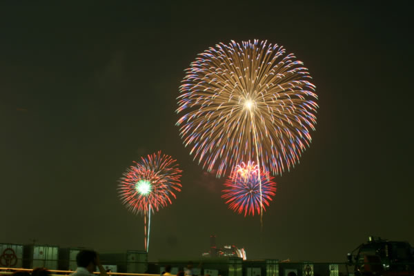 東京湾大華火祭 レインボーブリッジ下